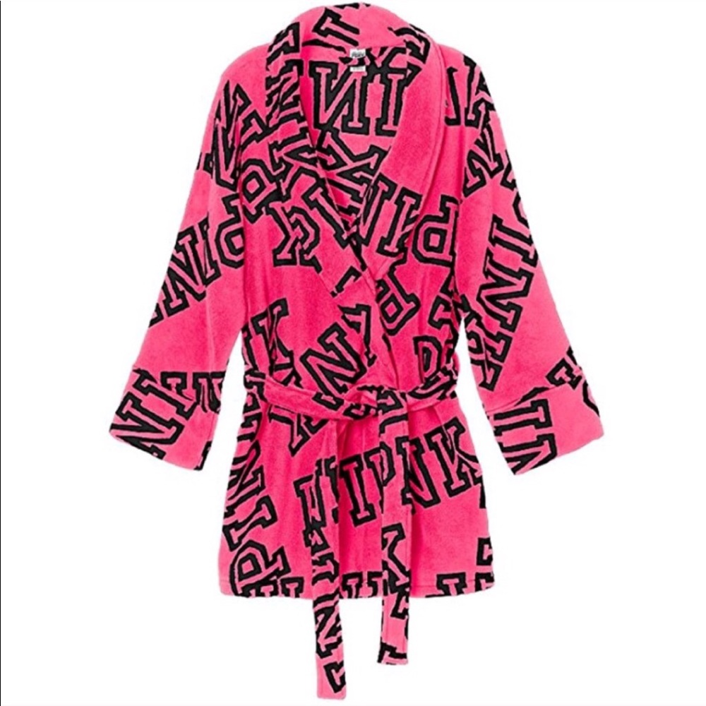 PINK Victoria's Secret Pink and Black Robe
